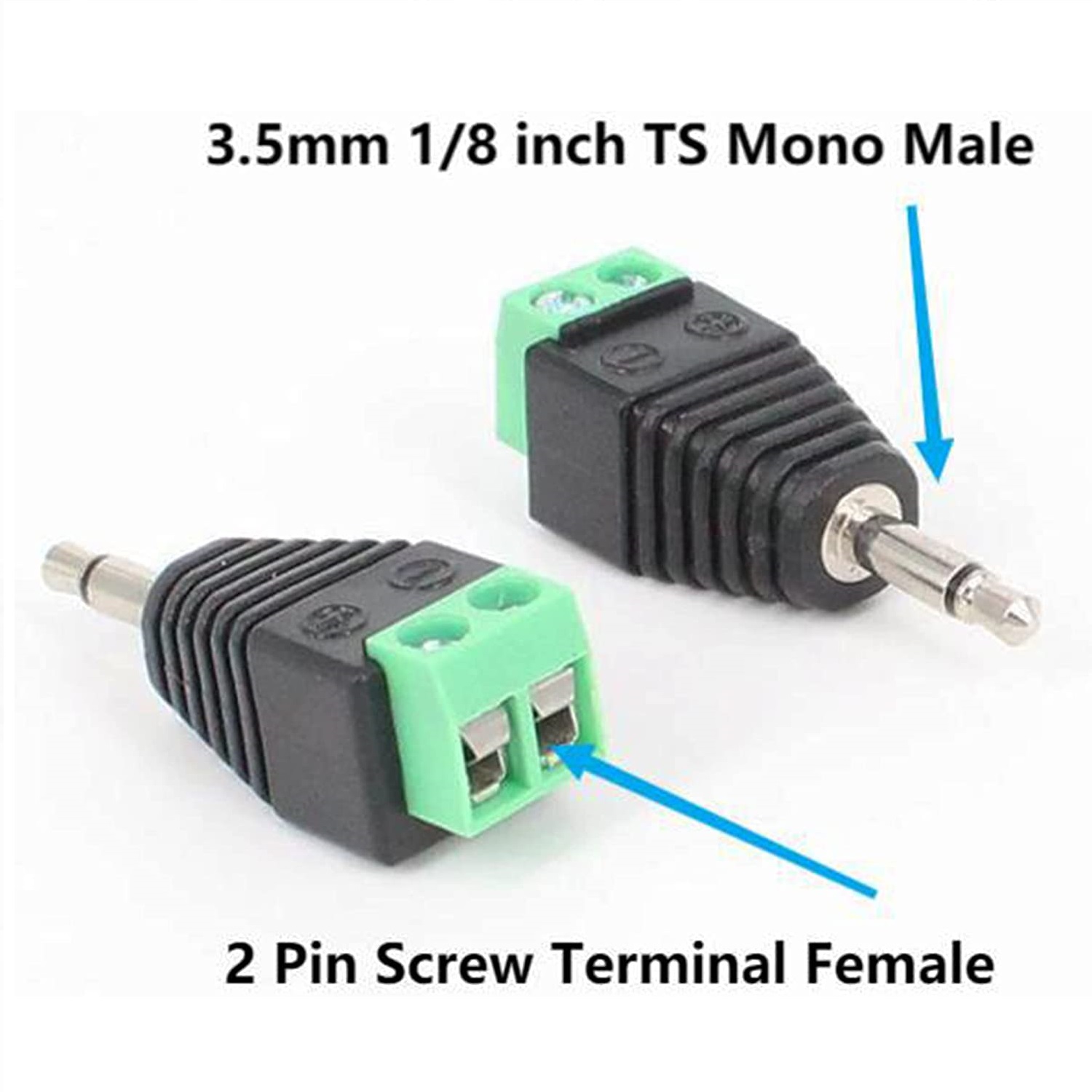 Conector Jack 3.5 mm macho TS Mono terminal de tornillo
