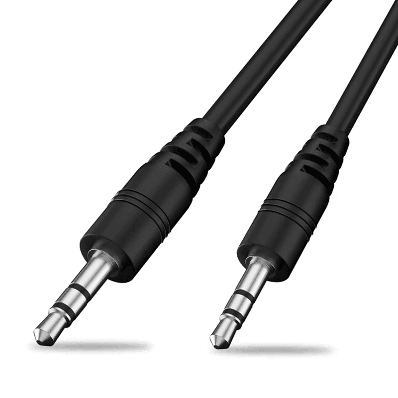 Cable audio estereo jack 3.5 macho a jack 3.5 hembra espiral 3 M Negro