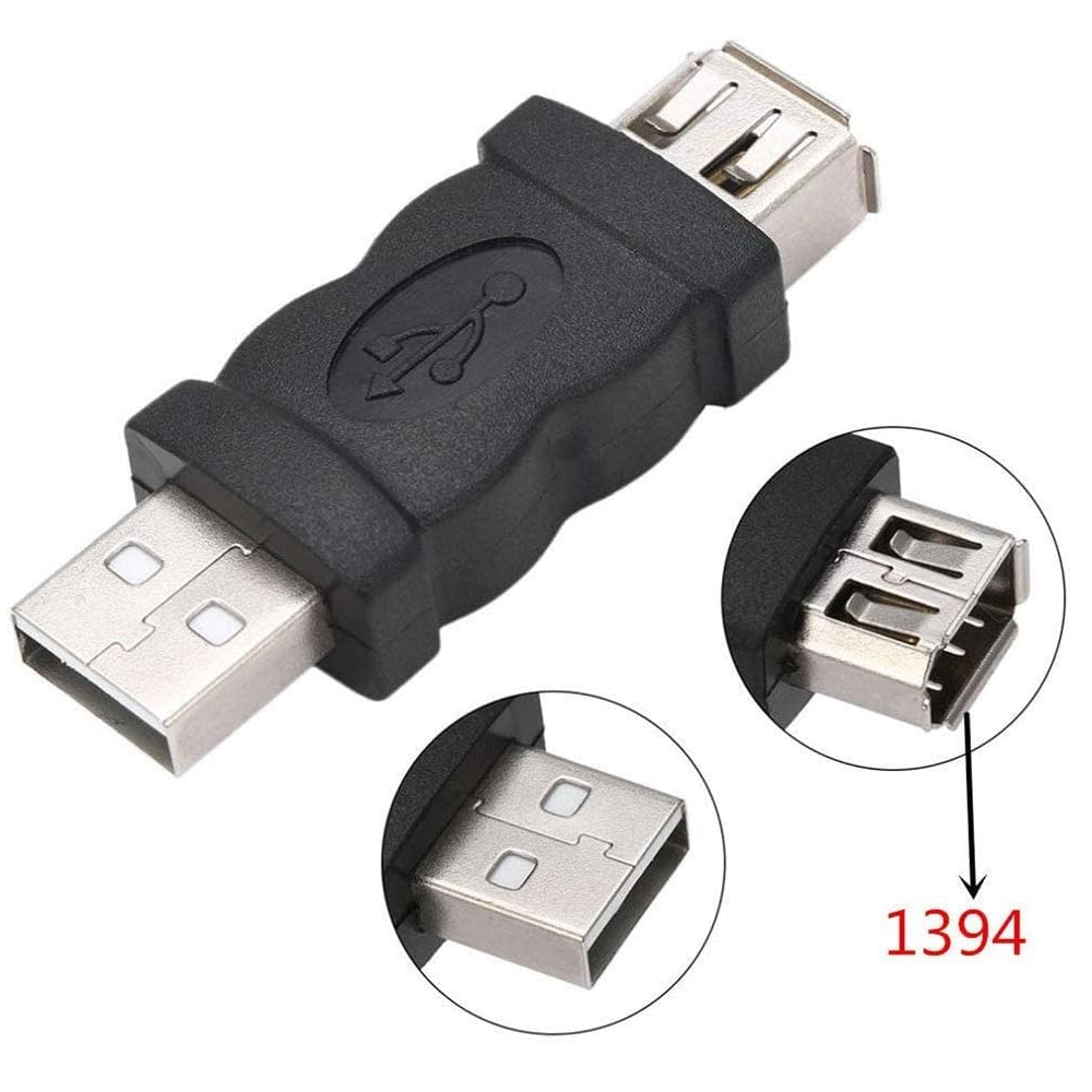 Adaptador USB macho a Firewire IEEE 1394 6 pines hembra  Negro