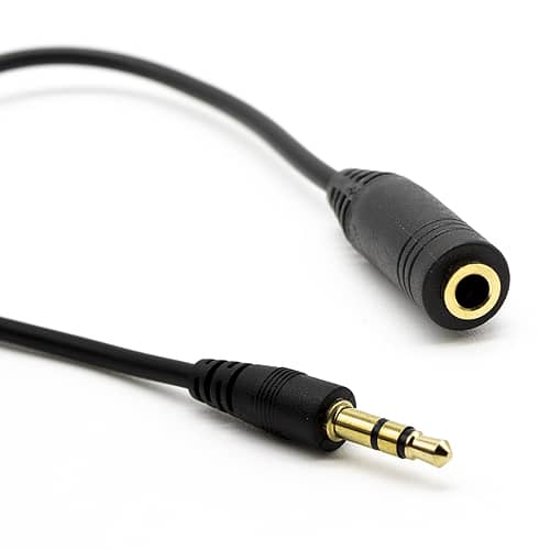 Cable alargador de audio con control de volumen 1 M Negro