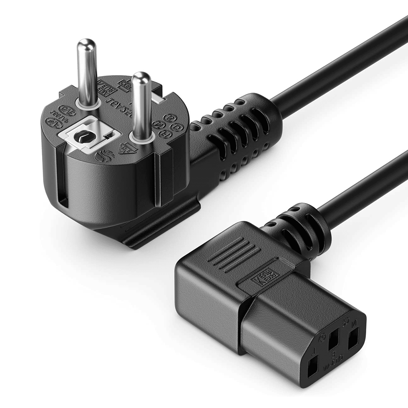 Cable de alimentacion CPU CEE7/M-C13/H acodado 5 M Negro