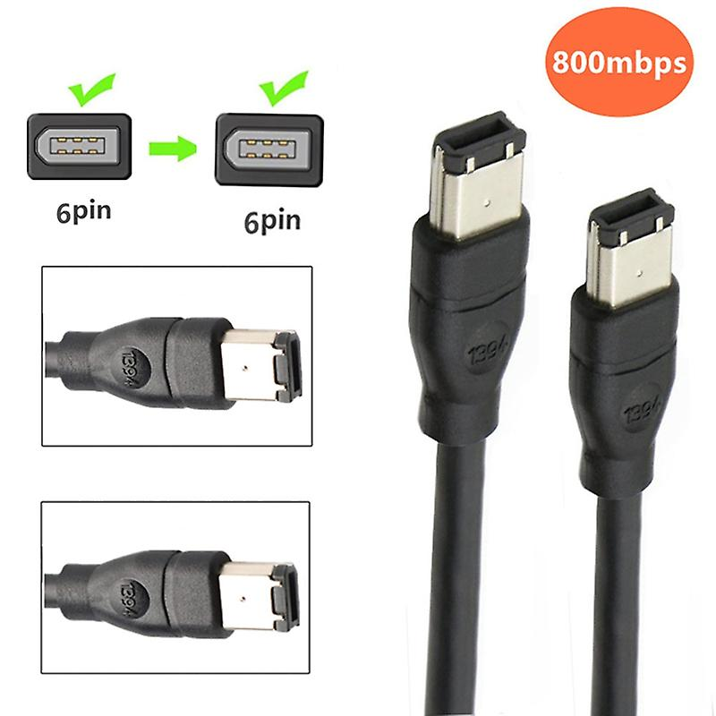 Cable Firewire 400 IEEE1394A 6 pin a 6 pin 1.8 M Negro
