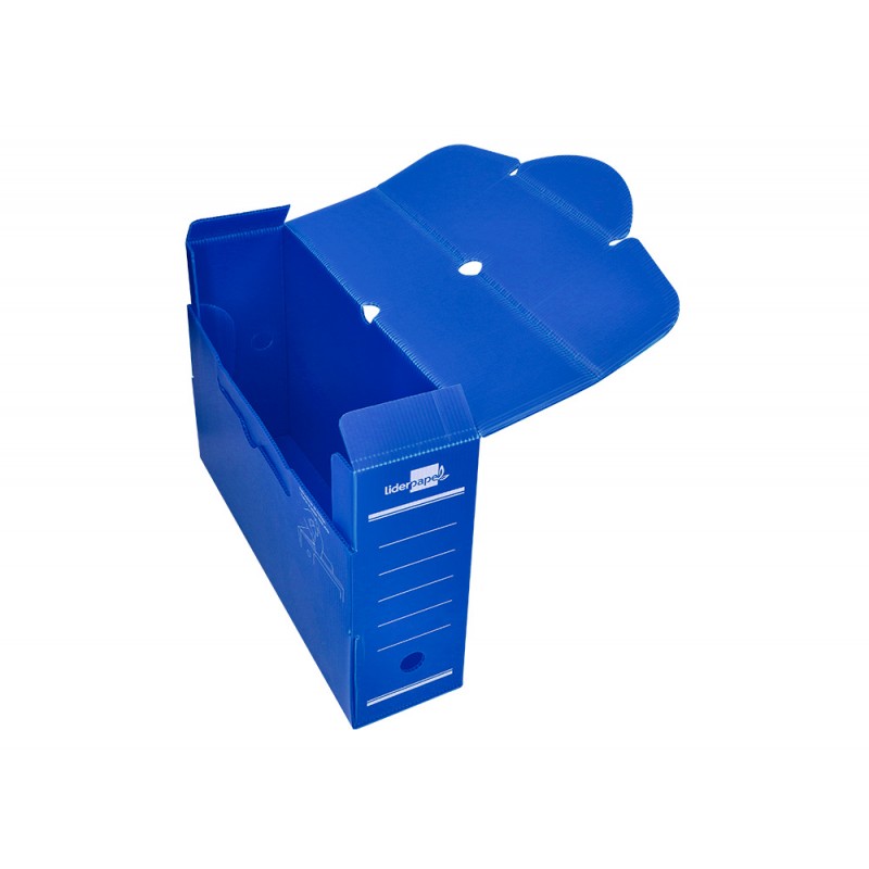 Liderpapel DF05 - Caja archivo definitivo de plástico, tamaño folio, color  azul
