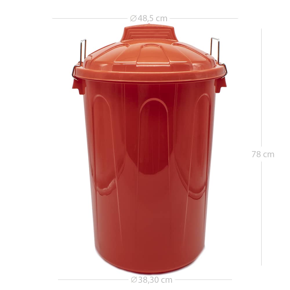 Cubo de basura de polietileno irrompible con tapa - 100 litros - Grup  Berca Distribucions