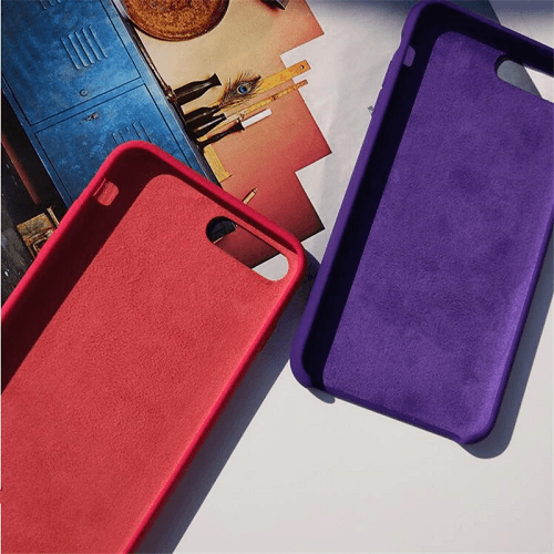Funda silicona iphone X/XS textura suave  Rojo frambuesa