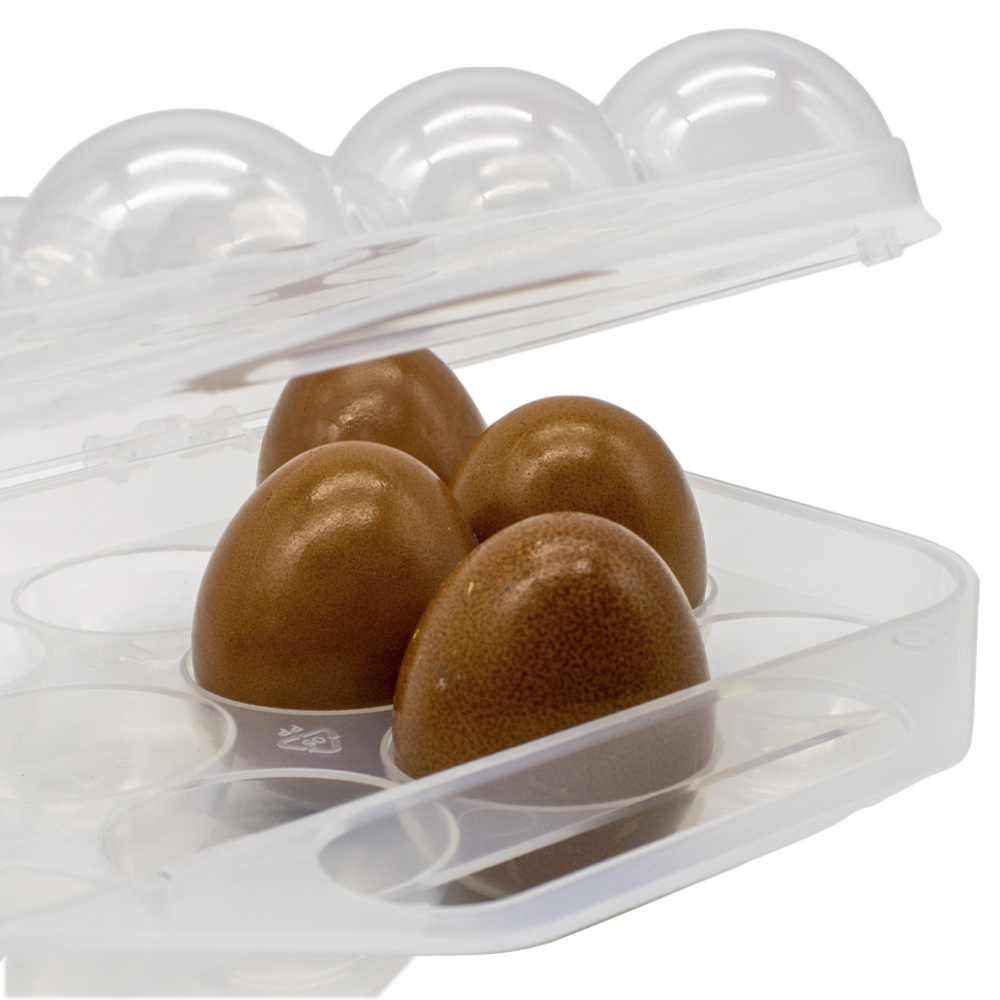 Tradineur - Huevera de plástico con tapadera para huevos, 12