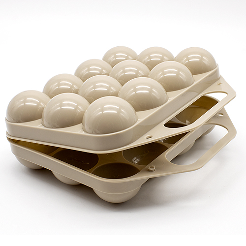 Tradineur - Huevera de plástico con tapadera para huevos, 12 espacios para  huevos, cocina, repostería, fabricada en España, 7 x